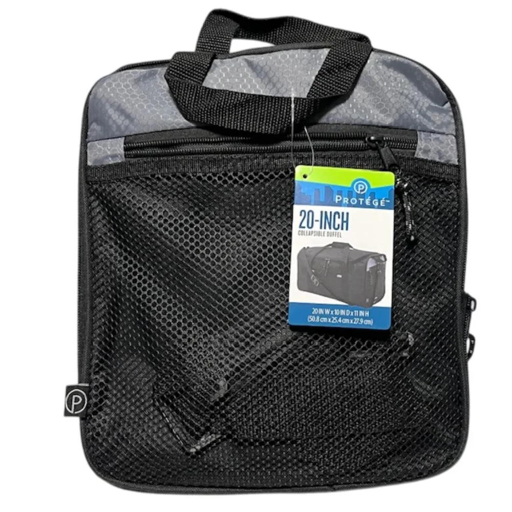 PROTOGE Collapsible Black 20 Inch Duffle Bag NWT